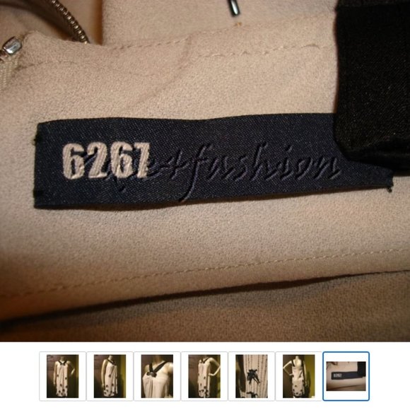 NWT 6267 Light Dove Gray Beaded Bow Rhinestone Pleated Dress 8 - Picture 6 of 6